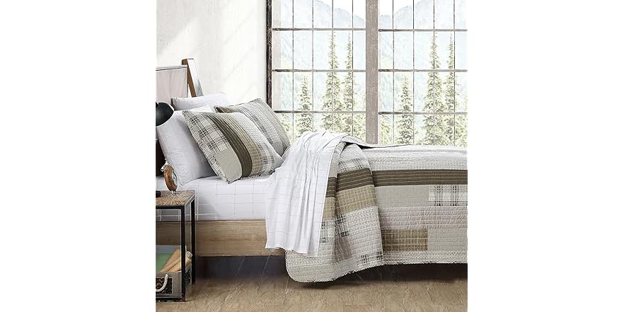 Eddie Bauer Queen-Size Bettwäsche-Set – Knuspriges Baumwoll-Perkal Mit Camping-Motiv, Inkl. Spannbettlaken & 2 Kissenbezüge