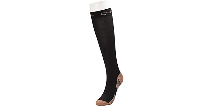 CopperLife ® Calze A Compressione Over-the-calf, 4 Paia, Taglie S-M-L, Per Sollievo E Recupero, Diabetiche - Foto 2