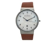 Skagen Men's SKW6082 Brown Leather Strap Watch