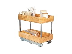  GLIDEZ Wood 2-Tier Sliding Cabinet Organizer