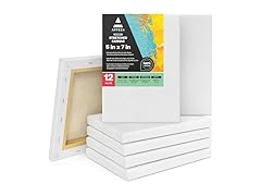 ARTEZA Stretched Canvas, 5 x 7 Inches, 12Pk