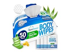 XL Body Wipes Adults Bathing No Rinse - Shower