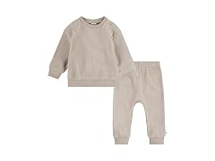 Huggies Waffle Knit Crewneck Sweatshirt Pants Set