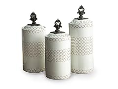 White 3 Piece Canister Set