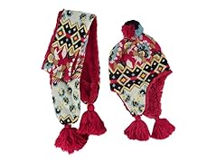 MUK LUKS® Faux Fur Lined Helmet w Scarf, Red