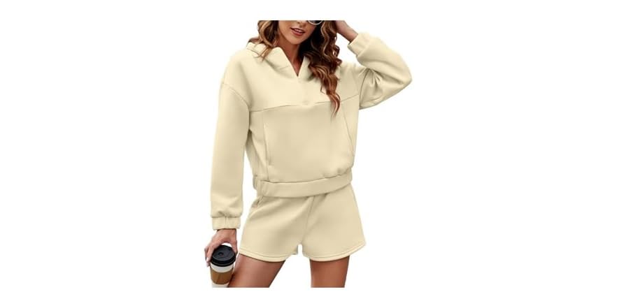 Perfee Half Snap Long Sleeve Hoodie main image 0