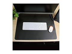Floortex® Desktex® Black Vinyl, Rectangular Desk Pad