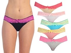 12pk Bikini Lace Contrast Panties