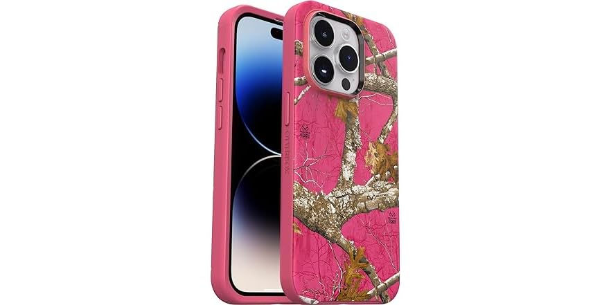 OtterBox Symmetry Series+ Custodia Per IPhone 14 Plus, Fenicottero Rosa Mimetico, MagSafe - 2
