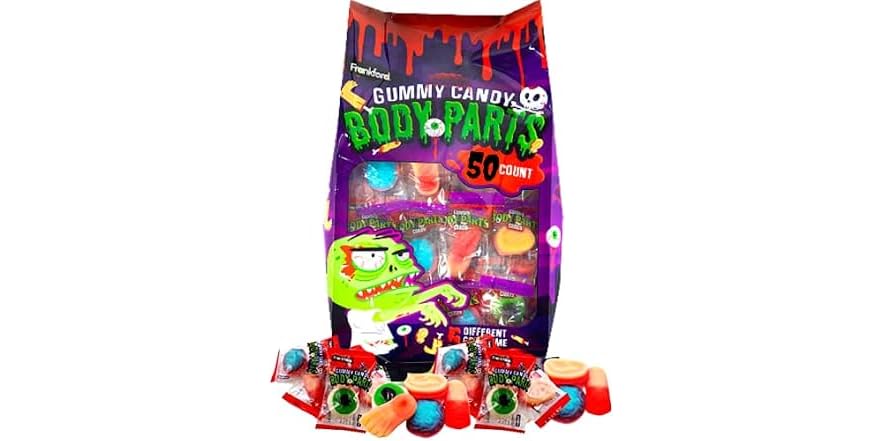 Frankford Gummy Body Parts Halloween Candy, 50 Count
