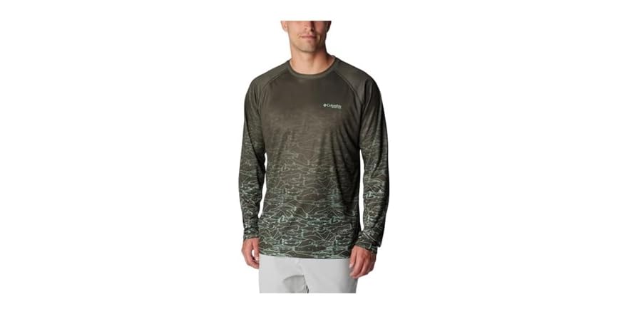 Chemise Manches Longues Columbia Terminal Tackle Pour Homme Vert Glac Logo Blanc Taille 4xl~p127559861