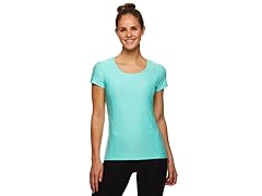 Reebok Women's Fitted Performance Reverse Marled Jersey T-Shirt