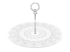 1 Tier Chrome/Glass/Lace Doily Server