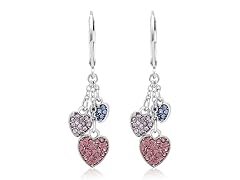Crystal Drop heart Earrings