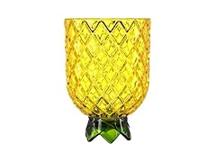 Slant Party Supplies - Set of 4 Acrylic Wine Glasses, 12-Ounce, Yellow Pineapple