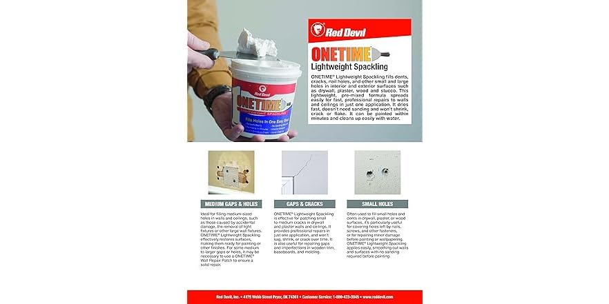 Red Devil Spackling Patch Kit – Quick & Easy Wall Repairs - Image 6