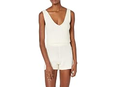 The Drop Women (XL) Sylvie Double V-neck Rib Tank