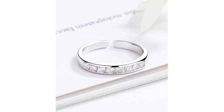 Sterling Silver Channel Set Toe Ring