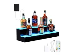24'' LED Lighted Liquor Bottle Shelf, 2 Tier 
