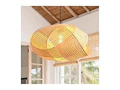 Parrot Uncle D3051 Medium Woven Bamboo Pendant Light