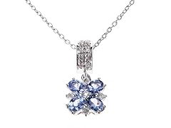 SS Tanzanite & White Topaz Flower Pndt