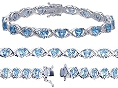 6.50 CT Silver Trillion Infinity Bracelet