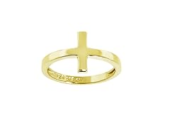 14K Plate Sterling Silver Cross Midi Ring