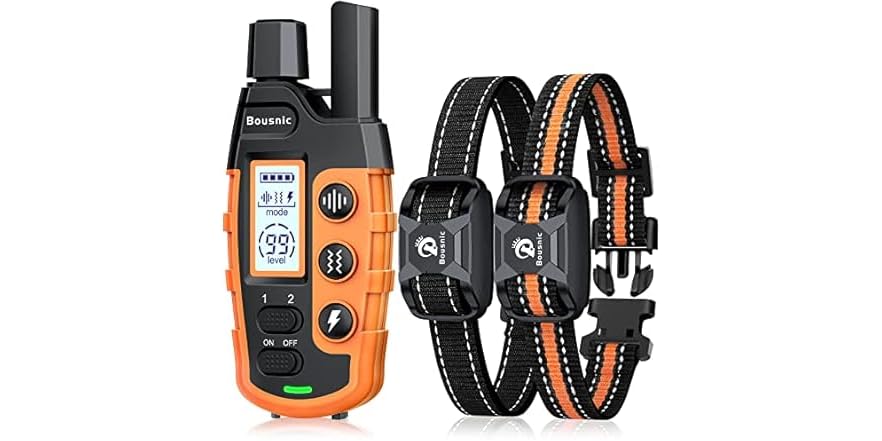 Bousnic Dog Shock Collar 2 Dogs (5-120Lbs) - Orange