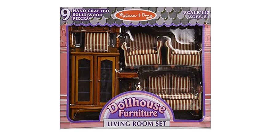 Melssa & Doug Doll-House Furnture- Bedroom Set | Juego De Dormtoro