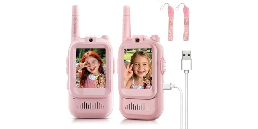 MINIBEAR Kids Video Walkie Talkies, 2-Pack (HD, Voice Changer)
