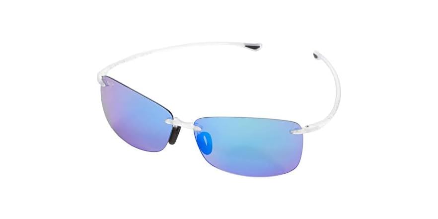 Maui Jim 'Akau Sunglasses, Crystal Matte / Blue Hawaii (B442-05CM)