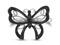 Black Diamond Butterfly Ring