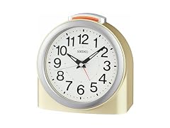 SEIKO Non Ticking Bedroom Alarm Clock, Gold
