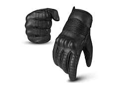 Hand Fellow Leather Motorbike Gloves Mens Black