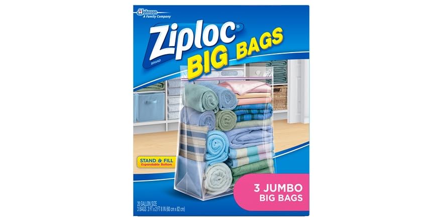Ziploc Big Bags, XXL Double Zipper Bag