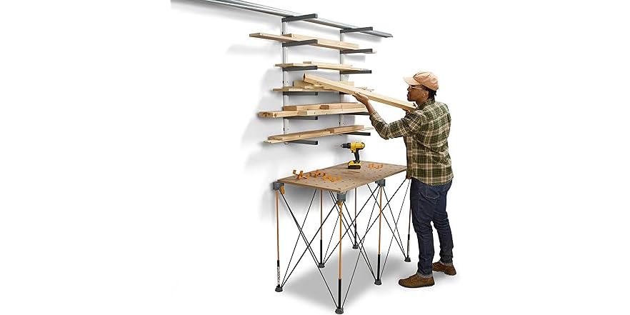 BORA 6-Tier Lumber Rack – Heavy Duty Wall Mount Wood Organizer - Image 8