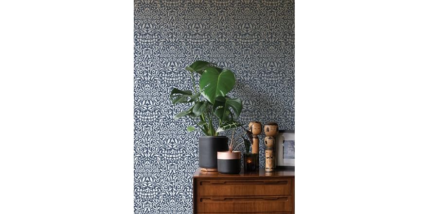 Navy Darcy Peel & Stick Wallpaper