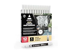ARTEZA Acrylic Paint Markers, Set of 12 White
