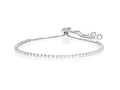 Adjustable Swarovski Elements Sterling Silver Tennis Bracelet