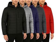 Mens Sherpa-Lined Hooded Puffer Jacket