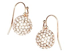 Rose Gold Vintage Earrings with Simulated Diamond Trim