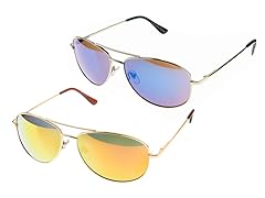 Red/Blue Lens Aviators, 2PK w/ Case