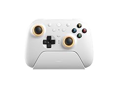 8BitDo Ultimate 2 Wireless Controller for Windows PC, Apple, Steam & Android, Gaming Controller with TMR Joysticks, Hall/Tactile Triggers, Motion Control, RGB Fire Ring, 1000Hz Polling Rate, White (Open Box)