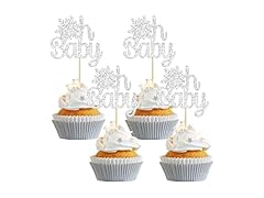 Gyufise Snowflake Oh Baby Cupcake Topper