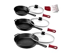 Cuisinel 8"+10"+12" Cast Iron Skillet Set