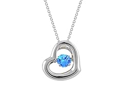 Swarovski CZ Blue Heart Pendant