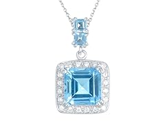 4.30 CT Silver Blue Topaz Pendant