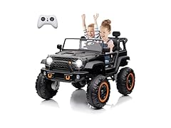 Hipicute 24V 2 Seater Kids Ride On Car, 4 Wheeler Truck  Black