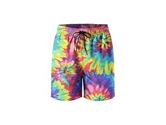 Tie Dye Beach Shorts, Medium