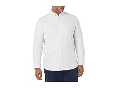 Mens RegularFit Oxford Light Grey Stripe (L)